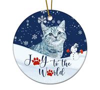 Ornements De Noël Joy pour Les Amoureux des Chats du Monde Entier Ornement en Céramique Créatif Uniques Noël Ornements