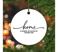 Ornements De Noël La Maison Est Là Où Se Trouvent Mes Fous Céramique Décoration Fête Drôle Ornements pour Arbre De Noël
