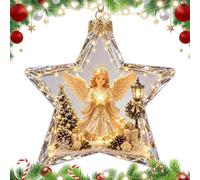 Ornements de Noël Lumineux avec Conte Pendentif étoile à Cinq Branches de | Suspensions de fête avec scène miniature Pour propriétaires décorateurs bureau appartement bureau chambre