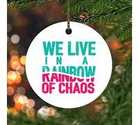 Ornements De Noël Nous Vivons dans Un Arc-en-Ciel De Chaos Déco Festive À Suspendre Créatif Uniques Noël Ornements