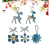 Ornements de Noël - Ornement 2D en Acrylique de Renne pour la Saison des Fêtes - Pendentif Flocon De Neige Élégant De Noël - pour Chambre Balcons Portails Mur Jardin Cour Allée