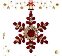 Ornements De Noël | Ornements Décoratifs De Couleur Rouge Floquée | De Fête Accrochables pour Extérieur,pour Mur, Fenêtre, Branches, Entrée, Fête, Cour, Jardin, Porche, Terrasse, Arrière-Cou