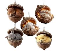 Ornements De Noël - Pendentif Plat 2D en Acrylique Festif | Décorations De Noël Animalières | pour Intérieur Extérieur Fenêtre Étagère Table Salon Maison Mur Décoration De