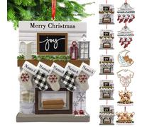 Ornements de Noël personnalisés Ornements de manteau de cheminée personnalisés en céramique Famille de 2/3/4/5/6 Ornements chaussettes avec noms Décorations de sapin de Noël Cadeaux Famille de 5