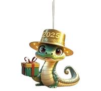 Ornements de Noël plats en forme de serpent, ornements plats 2025, ornements mignons en acrylique pour les amateurs de serpents, ornement de sapin de Noël à suspendre, décoration de fête joyeux Noël