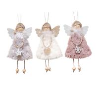 Ornements de Noël, Poupées Angel 3pcs Christmas ailé Mignon 6.3x3.9 Pouce décorations d'ornement Ange suspendues pour la fenêtre d'arbre de Noël Couronne