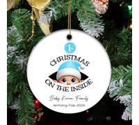 Ornements de Noël pour annonce de grossesse en attente de bébé 2026 - Cadeau de Noël idéal pour les nouveaux parents, maman, papa, futur bébé, décoration de Noël 2025 pour fille et garçon