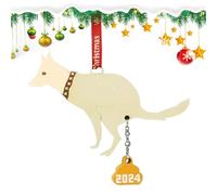 Ornements de Noël pour chiens, ornements de Noël 2024 - Ornement effronté pour accrocher la porte 2024, décorations de Noël, centre de table, pendentifs animaux en bois à suspendre pour amis et faim
