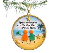 Ornements De Noël pour L'Amitié - Pendentif Souvenir en Forme Plate 2D - Ornements d'Amitié de Noël - pour Famille, Sœurs, Femmes, Maison, Porte, Pâques