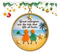 Ornements De Noël pour L'Amitié - Pendentif Souvenir en Forme Plate 2D - Ornements De Noël sur Le Thème De L'amitié - pour Femmes Féminin Sœur Sœurs Famille Anniversaire Pâques Porte Maison