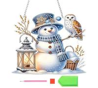 Ornements de Noël pour peinture au strass, kit de bricolage 2D acrylique - Décoration de Noël décorative, pour les amateurs d'art, les festivals, les planificateurs, porte, bureau, couronne de