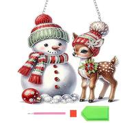 Ornements de Noël pour peinture strass | Kit de bricolage 2D en acrylique - Décoration de Noël décorative pour les amateurs d'art, les festivals, les planificateurs de porte, bureau, couronne de Noël