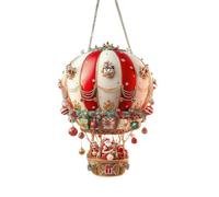Ornements de Noël pour sapin 2D en acrylique avec pendentif montgolfière | Décorations de Noël à suspendre Père Noël pour maison, salle de vacances, mur, fenêtre, porte, lieu de travail