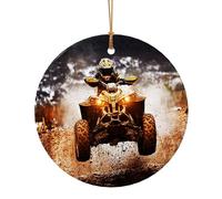 Ornements de Noël Quad Tout-Terrain, Décor de Noël A Suspendre pour Arbres Homme Femme