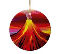Ornements de Noël Rouge Volcan, Décor de Noël A Suspendre pour Arbres Homme Femme