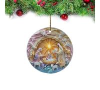 Ornements de Noël sur Le Thème de la Nativité | Figurines Décoratives en Acrylique 2D avec Corde - Ornements de Jésus pour Le Sapin de Noël - pour Jardin Église Maison Fête Famille Bricolage