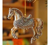 Ornements de Noël sur Le Thème du Cheval,Figurine 2D en Acrylique Décorative | Ornements Western | pour Mur Fenêtre Table Maison Vacances Femmes Filles