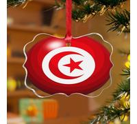 Ornements de Noël Tunisie Drapeau du Monde Mondial Voyage Voyage Souvenir Personnalisé Disques Acrylique Transparent Pays Européen Asie Afrique Drapeaux Souvenir pour Décoration de Sapin de Noël