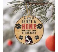 Ornements De Noël Une Maison n'est Pas Un Foyer sans Un Saint-Bernard Ornement en Céramique Classique Fête Décoration De Sapin De Noël