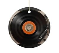 Ornements de Noël vintage en céramique - 7,6 cm - Décoration ronde double face à suspendre pour maison, fête, hôtel, cadeau pour enseignant, voisin, ami