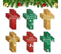 Ornements de nourriture chrétienne - Naissance en bois Jésus - 24 décorations de Noël à suspendre - Ambiance confortable - Motif à thème de Noël - Fenêtre d'arbre de vacances