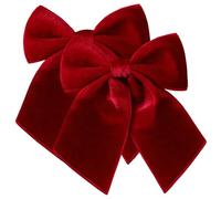 Ornements de nœud d'arbre de Noël Vintage | 2 nœuds Noël, 10 Pouces, nœuds en Velours élégants préformés, Ornements d'arbre pour Couronne, Guirlande, Butin, escalier, cheminée, Bordeaux