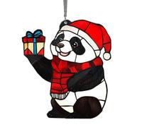 Ornements de panda pour sapin de Noël | Capteur de rêves de Noël en acrylique Panda Ghost Raccoon | Décoration murale de Noël unique pour les amateurs de panda