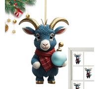 Ornements de panneau de sapin de Noël, décorations plates en acrylique avec animaux | Pendentif arbre plat, décoration de famille de dessin animé, cadeau pour les amoureux des animaux de compagnie