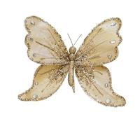 Ornements De Papillons - 9,84x Pouces Papillon En Tissu De Poussière D'or Pour Arbre De Noël | Ornements D’arbre De Noël | Accessoires Réalistes De Bouquet De Fleurs De Papillons Pour Le Plafond De Fe