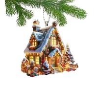 Ornements de pendentif en acrylique de Noël,Pendentifs en acrylique pour arbre de Noël - Pendentifs d'arbre du Père Noël Pendentifs de Noël en acrylique | Pendentifs de voiture en forme de maison, art