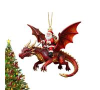 Ornements de Père Noël,Décoration 2D du Père Noël sur Dragon Volant - Ornement pour Sapin de - pour Décoration de Fêtes pour Maison Mur Fenêtre Sac à Dos Célébration Hiver Affichage