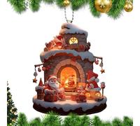Ornements de Père Noël - Ornements plats en acrylique à suspendre - Ornements pour Noël - Père Noël - Pour maison de vacances à l'intérieur et à l'extérieur