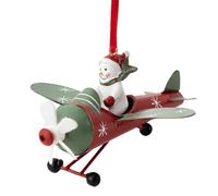 Ornements de Père Noël pour sapin de Noël | Père Noël/bonhomme de neige volant un avion à suspendre pour sapin de Noël - Claus/bonhomme de neige volant avion à suspendre pour