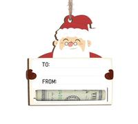 Ornements de Pince à Billets en Bois de Noël Porte-Billets Décoration à Suspendre pour Offrir des Billets de Banque Chèques à la Famille et aux Amis (Billets Non Inclus) (B, 10cm)