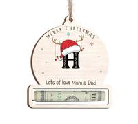 Ornements de Pince à Billets en Bois de Noël Porte-Billets Décoration à Suspendre pour Offrir des Billets de Banque Chèques à la Famille et aux Amis (Billets Non Inclus) (E, 10cm)