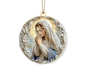 Ornements De Prière De La Mère Immaculée Marie, Ornements De Noël De La Vierge Marie, Décorations De La Bienheureuse Vierge Marie, Acrylique Durable, Symbolique, pour La Maison, La Voiture