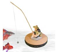 Ornements de réservoir de pêche, décoration Flottante d'aquarium des pêcheurs, Canne à pêche 3,86x3,86x5,71 Pouces, mangeoire décorative pour crevettes, Guppy, Petits Poissons de scolarisation, Jouet