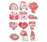 Ornements de Saint-Valentin pour Arbre - 1 Ensemble D'Étiquettes Pour Cadeaux De Fête,Ornements de Saint-Valentin en Bois Accrochables,pour Fiançailles Maison Mariage Cérémonie Artisanats Noël