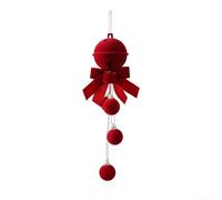Ornements de sapin de Noël à suspendre avec finition floquée et cloche de Père Noël, décoration légère pour décoration de vacances (un nœud avec une cloche)