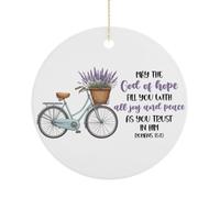 Ornements de sapin de Noël avec inscription positive, « May The Cord of Hope Fill You », souvenir commémoratif en céramique, cercle amusant à suspendre pour décoration d'intérieur, cadeau pour la