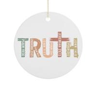 Ornements de sapin de Noël avec verset de la Bible, souvenir commémoratif en céramique, cercle amusant à suspendre pour décoration d'intérieur, cadeaux pour la famille et les amis, 7,5 cm