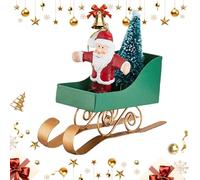 Ornements de sapin de Noël - Décoration de traîneau tenant un sapin de Noël, pendentif en fer pour cheminée, cheminée, table, porte, mur, intérieur ou extérieur, fête de famille