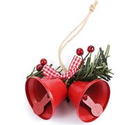 Ornements de sapin de Noël en métal avec cloche en forme de corne Pendentifs de sapin de Noël durables pour mariage, anniversaire et fête