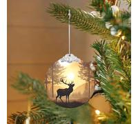 Ornements de sapin de Noël en verre à suspendre - Œuvre d'art - Décoration de sapin de Noël pour fête, mariage, cheminée en plein air