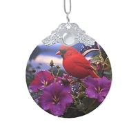 Ornements de sapin de Noël en verre à suspendre - Violet - Gloire du matin - Décorations de sapin de Noël pour fête, mariage, cheminée extérieure