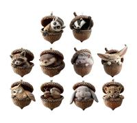 Ornements De Sapin De Noël Gland Animal | Pendentif Acrylique 2D pour Fêtes | 10 Pièces Ornements Nature Animaux | Cadeau pour Famille Amis Déco Mur Porte Rétroviseur Maison Fêtes Hivernales