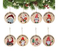 Ornements de sapin de Noël, ornements à suspendre - Pendentif rond en bois pour fête, appartement, salon, école, magasin de détail, cuisine, mariage