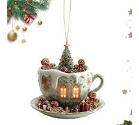 Ornements de Sapin de Noël, Ornements Acryliques de Noël, Suspension Maison Neige 2D en Acrylique pour Femmes Hommes Jeunes Sac à Dos Bibliothèque Intérieur Maison Voiture Sac