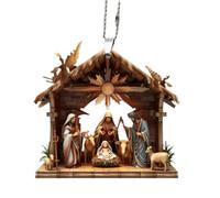 Ornements de scène de la nativité - Acrylique 3,15 Pouces, Naissance de la décoration de Jésus | Nativité Ornements d'arbre de Noël, Gravure délicate, Arbre de Noël, décorations de Voitures, Ornement