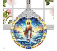 Ornements de scène de la nativité - Décoration Suspendue de l'arbre de Noël Religieux, Pendentif de Foi chrétienne en Acrylique pour Affichage de Vacances à Domicile, Noël Bénédiction de 8x8cm